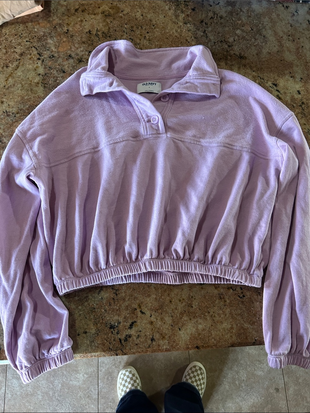 Old Navy Lilac Cropped Pullover Sweatshirt